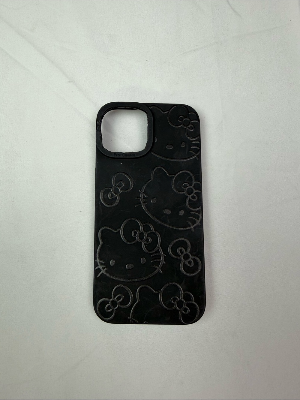 Black Hello Kitty Pattern Silicone iPhone Case